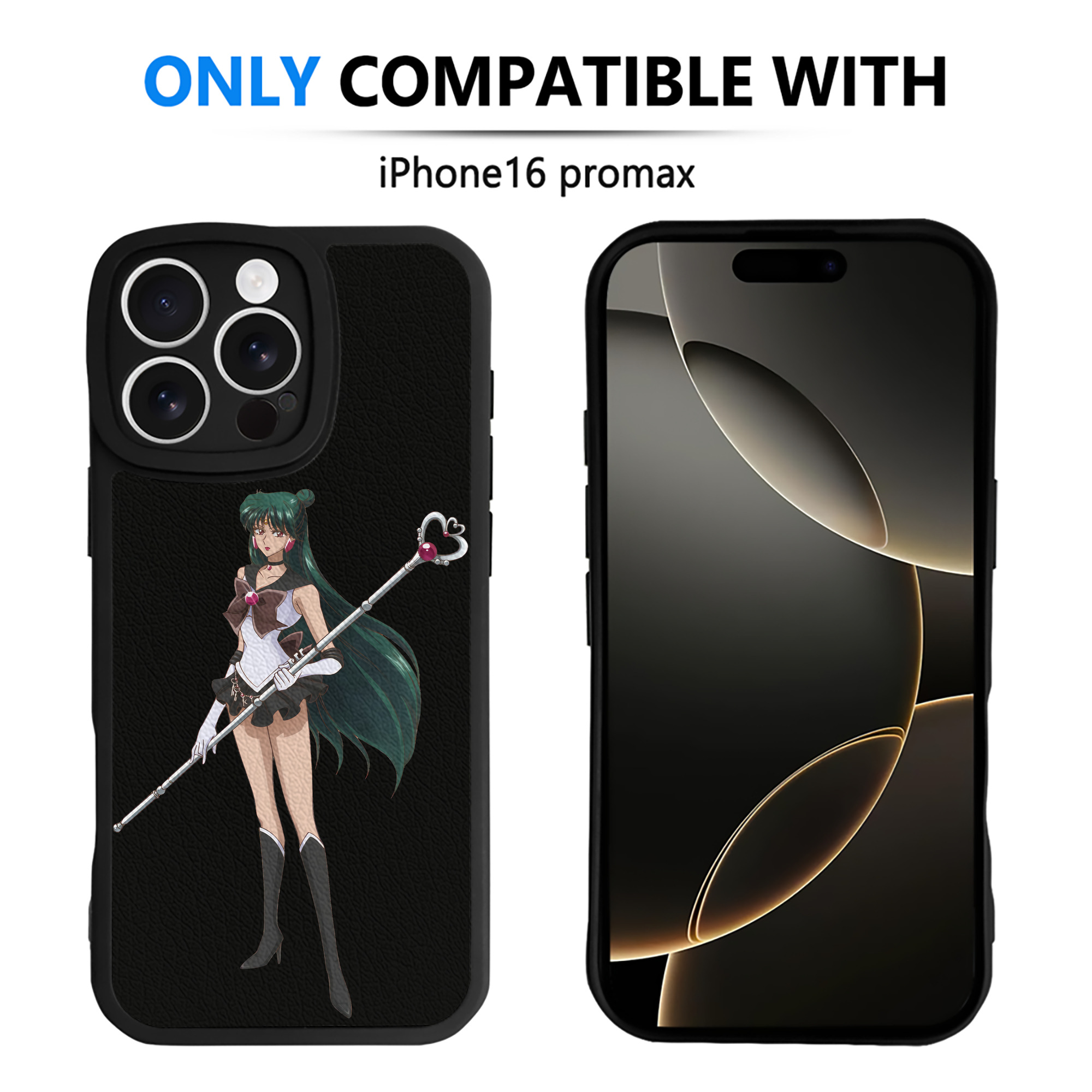 （画像用） 美少女戦士セーラームーン 冥王せつな Sailor Moon Meiou Setsuna 【iPhone 16シリーズ対応】シリコンスマホケース（レザー調） 材質：シリコン